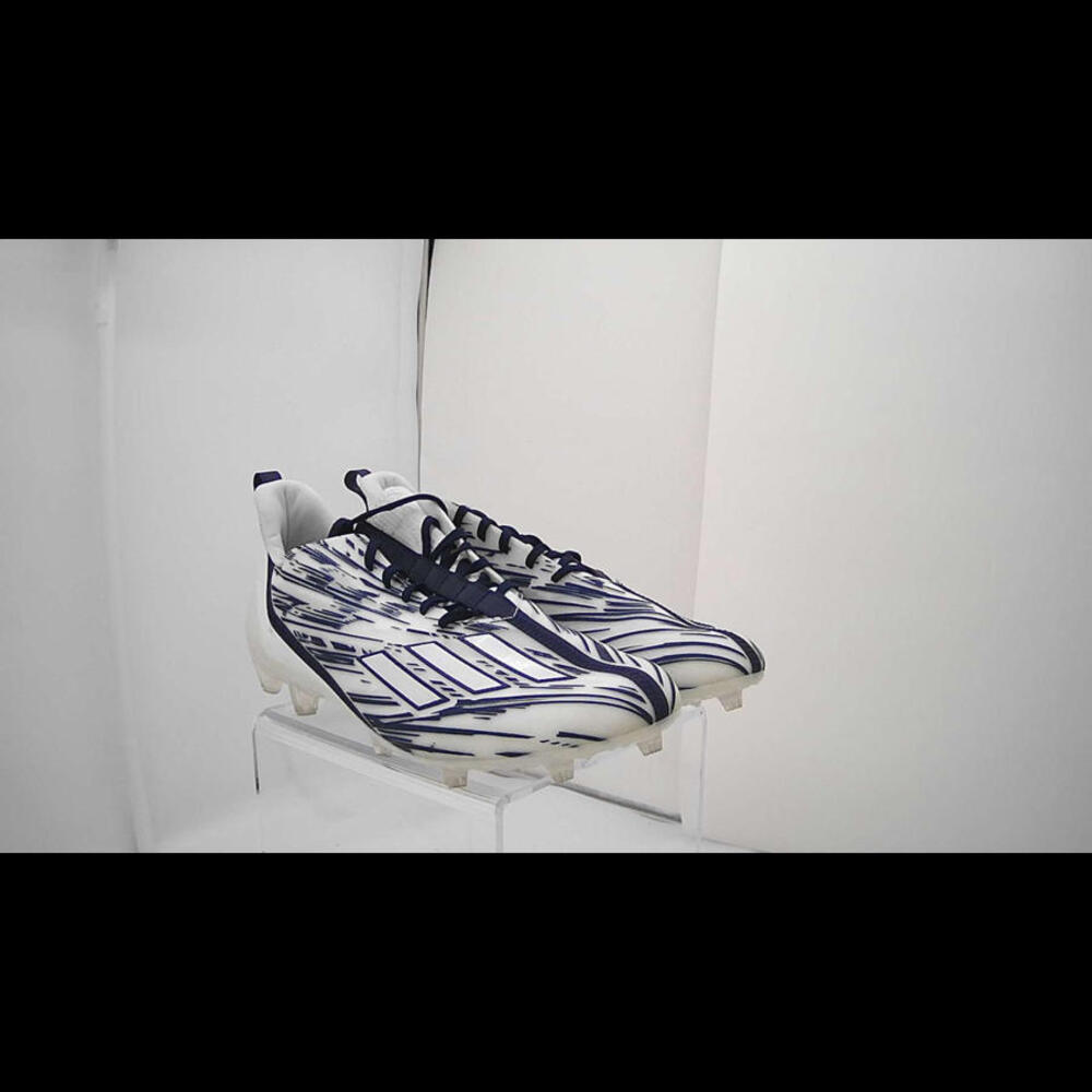 adidas Men's Adizero Football Shoes, White/Team Navy Blue/White, 14